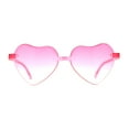 thumbnail image 1 of Girls Child Size Rimless Heart Shape Plastic Sunglasses Pink, 1 of 4