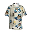 thumbnail image 2 of Haiem Animals Driving Police Car Printed Hawaiian Shirt for Men - Men’s Casual Beach Summer Shirts - Stretch Fabric with Modern Fit-3X-Large, 2 of 9