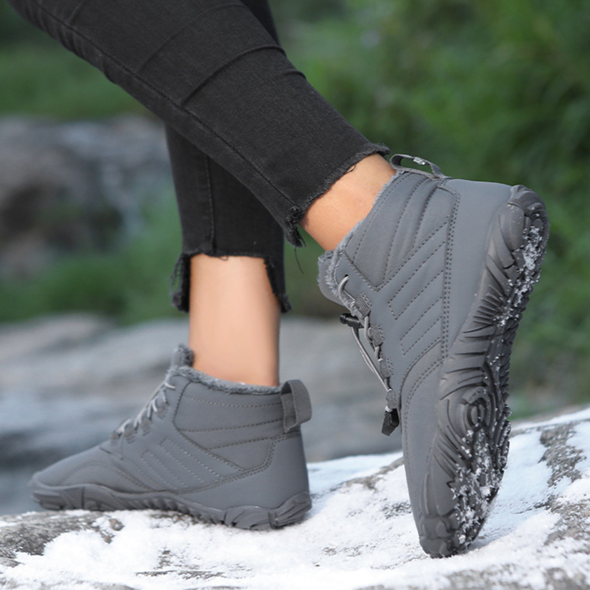 AUXDIQ Hiking Shoes for Men Women Winter Mountain Trekking Boots Outdoor Snow Booties