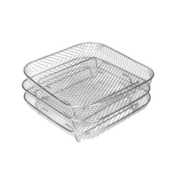 Air Fryer Rack, Stackable Stainless Steel Air Fryer Basket, Heavy Duty Cooling Racks for Oven Press Cooker, Rectangle AirFryer Accessories