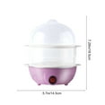 thumbnail image 3 of Evoloop Rapid Egg Cooker Mini Stainless Steel Double Layer Egg Cooker - Electric Egg Boiler for Soft/Hard Boiled Eggs, Breakfast Essential Small Kitchen Appliance with Auto Shut-Off (Pink), 3 of 6