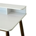 thumbnail image 2 of Phoenix Mid-Century Modern Rectangular Solid Wood Desk in White, 2 of 6
