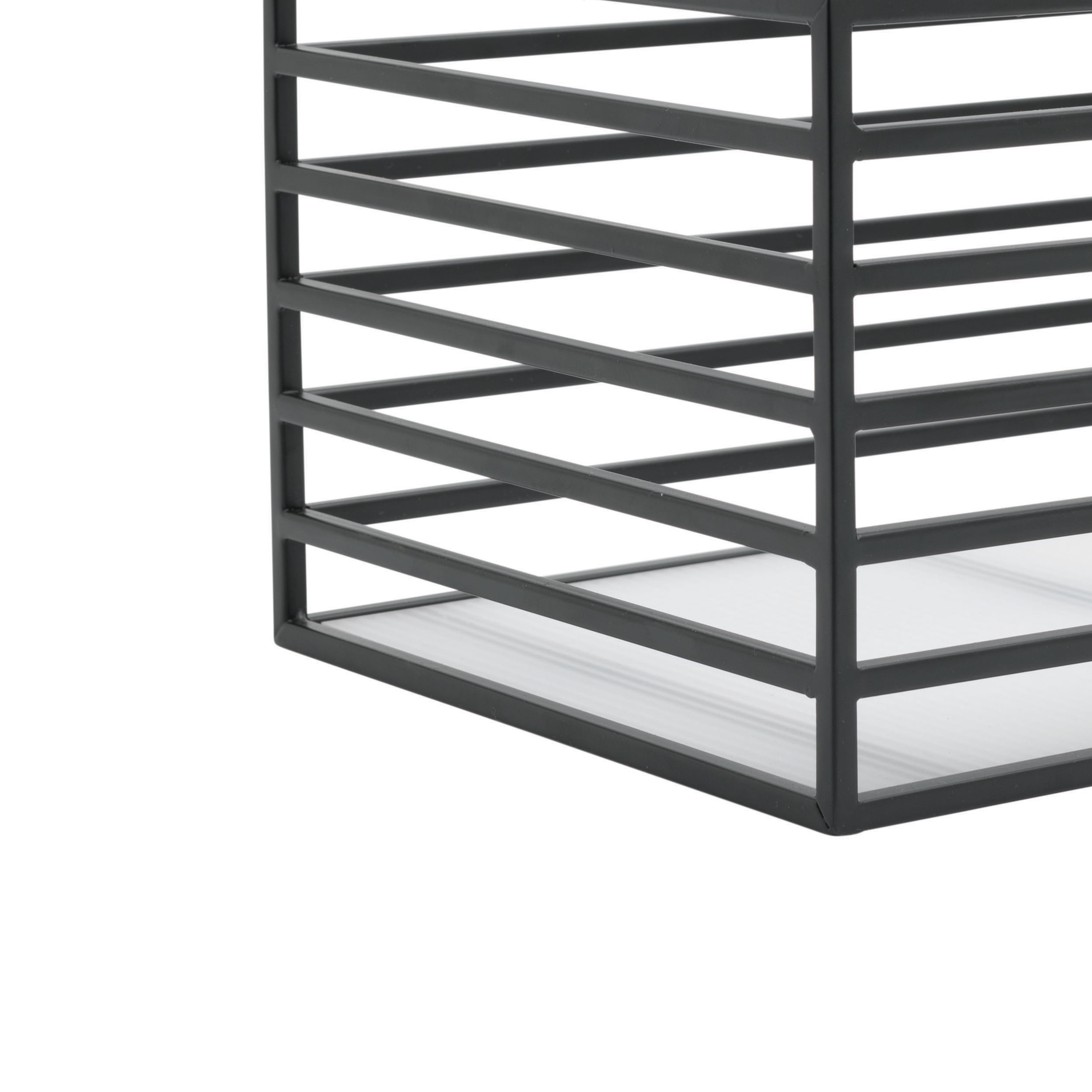 (2 pack) Better Homes & Gardens Ribbed Metal Storage Basket, Matte Black