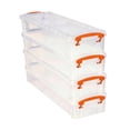 thumbnail image 4 of Caja de almacenamiento transparente multiusos, organizador de plástico, contenedor grande apilable. Naranja, 4 of 9