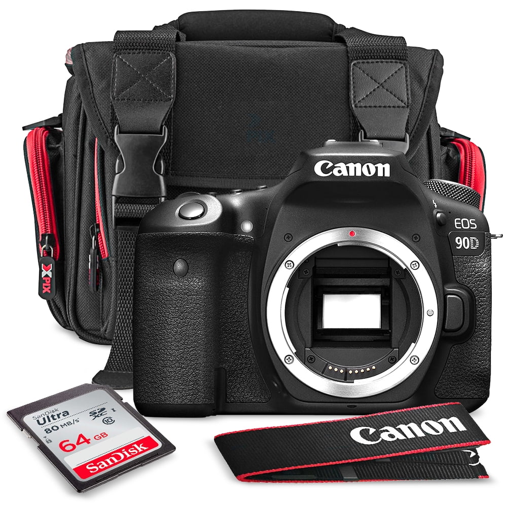 Canon EOS 90D DSLR Camera (Body Only) + Camera Bag, Strap, Monopod