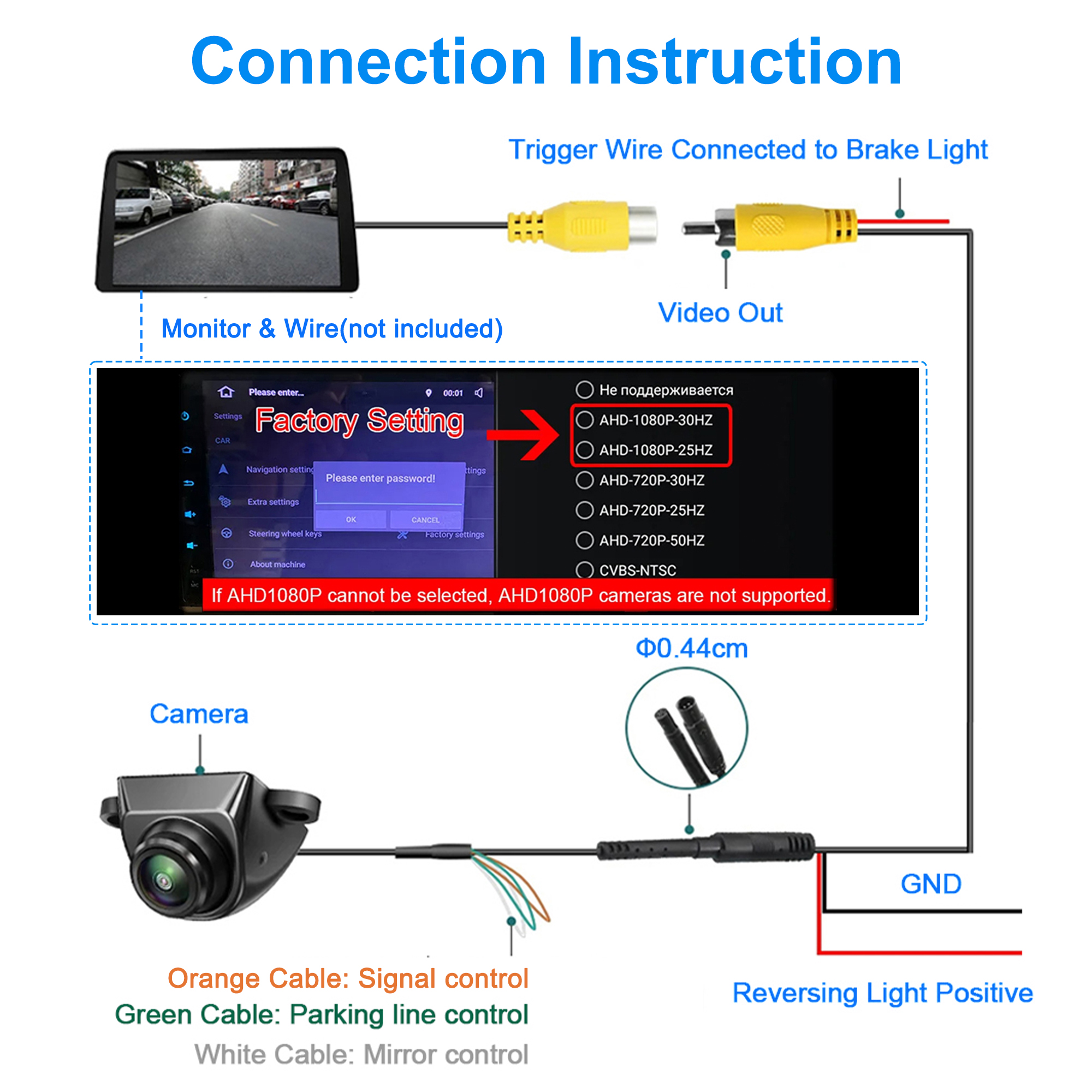 Unique Bargains AHD1080P Car Park Assist Backup Reverse Camera with Fisheye Lens