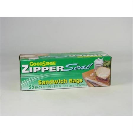GoodSense ZipperSeal Sandwich Bags, 6.5in X 5.875in, 35 Ct