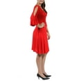 thumbnail image 2 of 24/7 Comfort Apparel Women's Abstract Neck Split-Sleeve Dress, 2 of 4