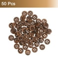 thumbnail image 3 of Uxcell 50Pack Wooden Buttons, 12.5mm 4 Hole Round Wood Sewing Button, Dark Brown, 3 of 4