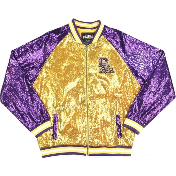 Big Boy Prairie View A&M Panthers S4 Ladies Sequins Jacket [Gold - 2XL]