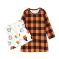 thumbnail image 2 of NinXxx Plaid Tops Skirt Dress Vest Halloween Set for Girls Orange 3-4 Years, 2 of 7