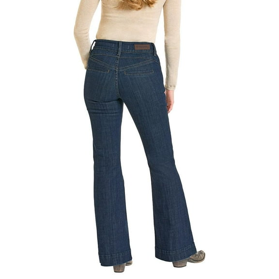 Rock and Roll Denim Womens Rock n Roll  Dark Wash High Rise Trouser 27x34 Denim