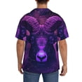 thumbnail image 3 of KLL Purple Starry Sky Antelope Print Men's Shirt Short Sleeve Button Down Summer Cuba Beach Shirts- 3X-Large, 3 of 5