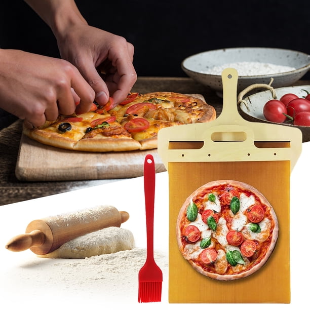 Tabla para cortar Pizza colgante útil con cáscara de Pizza deslizante de madera tabla para servir Pizza