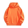 thumbnail image 5 of FAVIPT Hooded Sweatshirt Kids Girls Fall Winter Cotton Long Sleeve Hoodies Shirts Casual Solid Color Pull Over Hoodie Tops Orange,7-8 Years, 5 of 9