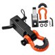thumbnail image 1 of Kits de remolque de acero con bloque receptor de enganche de grillete para camiones y remolques naranja y negro, 1 of 9