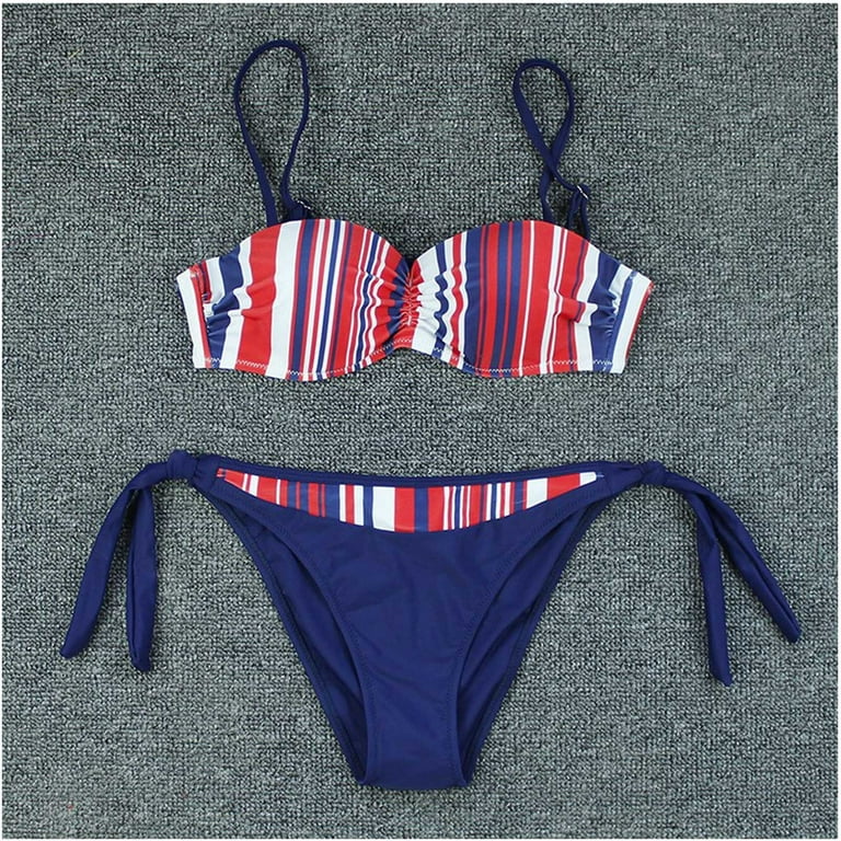 Lovely Summer Navy Style Striped Bowknot Underwear Women's
