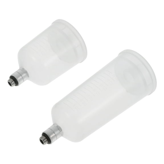 2 PCS Airbrush Pot Compressor with Tank Bottles Palette Black