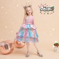 thumbnail image 2 of Youmylove Dresses For Girls Child Girls Sleeveless Lace Ruffles Bowknot Pageant Dress Birthday Party Kids Rainbow Gown Princess Dress, 2 of 9