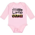 thumbnail image 3 of Inktastic Don't Mess with my Little Sister Boys or Girls Long Sleeve Baby Bodysuit, 3 of 5