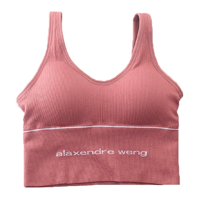 Qarigey Sports Strap Crop Top Mujer Fitness Ropa interior Chica Transpirable Chinlon Strap Bra Ejercicio Lencería Ropa interior granate