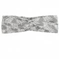 thumbnail image 1 of Leaves Headband, Foliage Silhouette with Greyscale Background Exotic Jungle Flora Composition, Elastic and Soft Women's Bandana for Sports and Everyday Use, Grey Red Coconut, by Ambesonne, 1 of 3