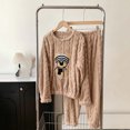 thumbnail image 2 of Lounge Sets for Women Winter Warm Plush Pajama Set Cute Bear Print Long Sleeve Top and Cozy Pants Soft Comfortable Sleepwear Brown, 2 of 5