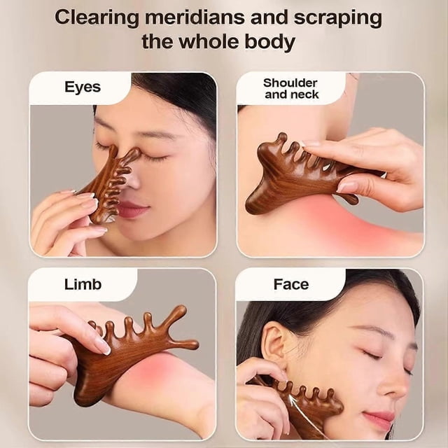 Wooden Hair Comb Sandalwood Wide Tooth Design for Scalp Massage and Hair Growth