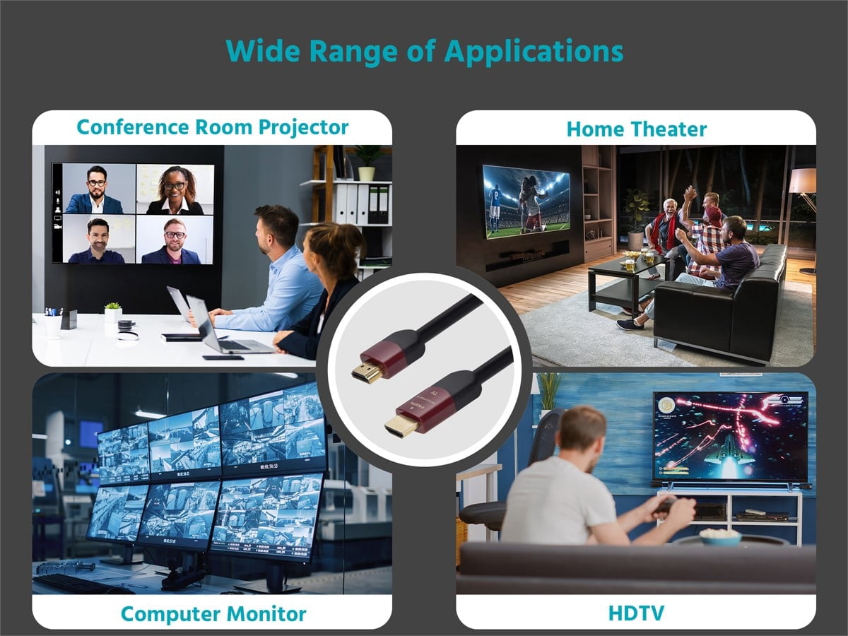 Monoprice HDMI Cable - 75 Feet - Black | High Speed, Active Chipset, 4k@24Hz, 10.2Gbps, 24AWG, YUV 4:2:0, CL2 - Cabernet Ultra Series