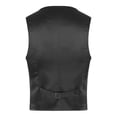 thumbnail image 2 of Kaerm Men's Shiny Sequined Vest Sleeveless V-neck Waistcoat Open Front Jacket Coat Vest Tops Black 150/M, 2 of 7