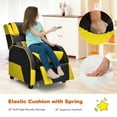 thumbnail image 3 of Costway Kids Youth Gaming Sofa Recliner w/Headrest & Footrest PU Leather Yellow, 3 of 10