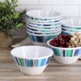 thumbnail image 6 of Gibson Home 136418.01 6 in. Tropical Sway Orleans Melamine Bowl Set, Blue - 12 Piece, 6 of 6