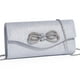 thumbnail image 1 of Bolso de noche DETARA con lazo de cristal brillante, bolso de mano plateado, 1 of 9