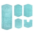 thumbnail image 3 of Home Weavers Waterford Collection 100% Cotton Non-Slip Bathroom Rug Set Machine Washable Bathroom Rug, Bath Rug, U Shaped Contour, Runner, Bathroom Rug, Turquoise Color 5 Piece Bath Rug set, 3 of 8