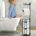 thumbnail image 4 of Toilet Paper Holders Stand Black Toilet Paper Holders Stand Stainless Steel Rustproof Tissue Roll Holders Floor Stand Storage For Bathroom, 4 of 7
