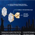 thumbnail image 2 of Gem Stone King 14K Yellow Gold White Moissanite Doble Notch Stud Earrings for Women Men | 1.00 Cttw | Gemstone Birthstone | Marquise 8X4MM, 2 of 6