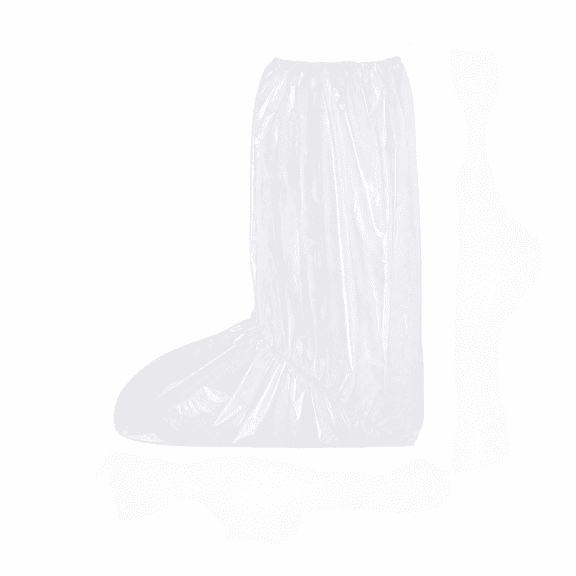 Shoe Covers Disposable Non-Slip 10 Pack (5 Pairs), Plastic High Boot Covers,Thicken Clear Extra Large Waterproof for Rainy Day(White)