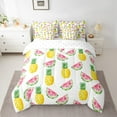 thumbnail image 2 of Manfei Pineapple Fruit Twin Bedding Sets 7-Piece, Kawaii Cartoon Watermelon Bedding Comforter Set, Teen Boy Girl Kid Reversible Sheet Sets, Breathable Home Decor, 2 of 7