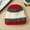 Red 013, variant on Women's Color-Block Striped Design Thickened Knitted Hat - Winter Warm Foldable Loose Mouth Hat, Available in Red/Black/White/Grey, Elastic and Adjustable to Fit All Head Sizes
