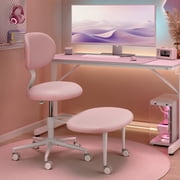 Pinmoco Adjustable Height Ergonomic Adhd Chair, Meditation Chair with Lumbar Support, Home Office Chair, Blush Pink