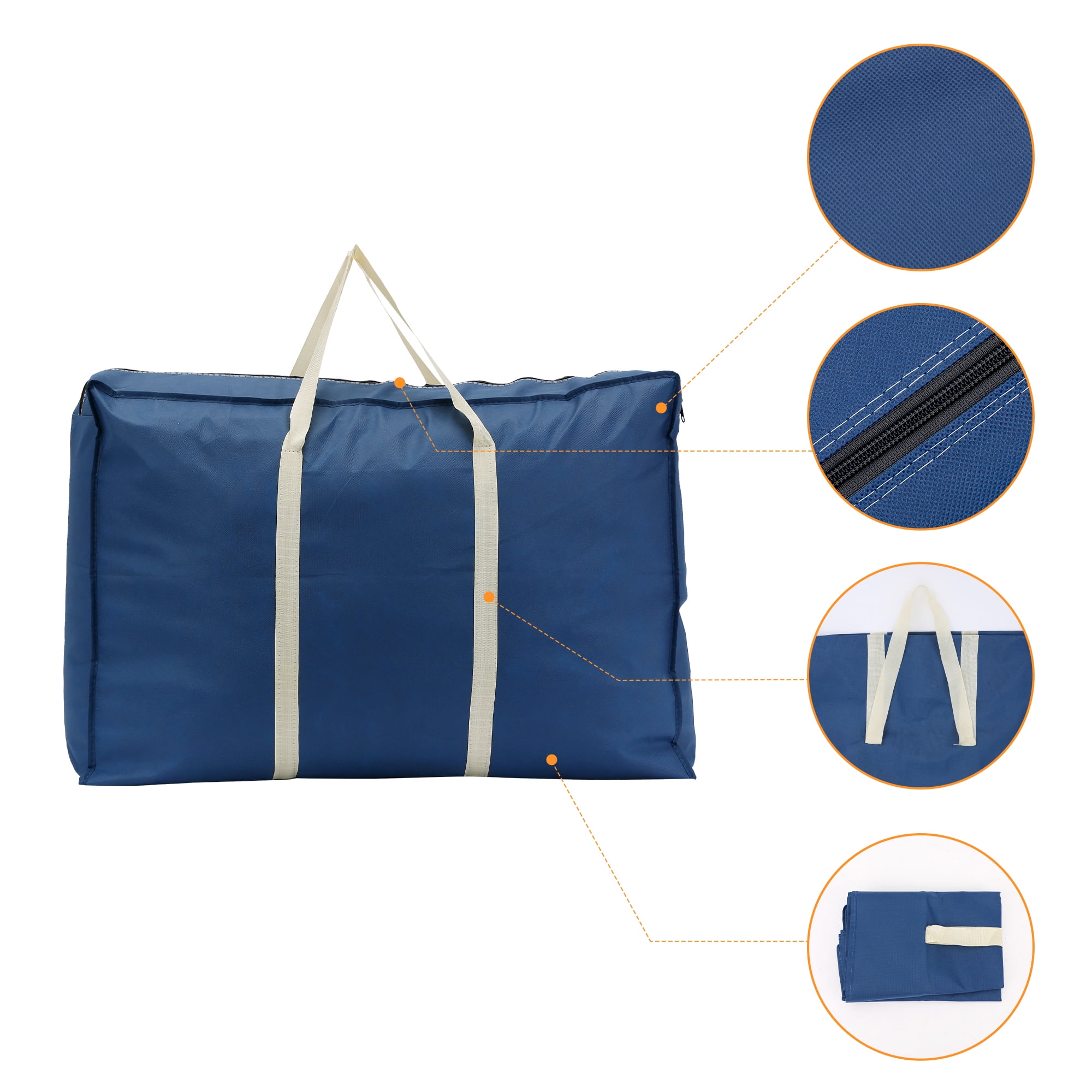 Unique Bargains 1 Pack Clothes Storage Bags Moving Bags Navy Blue 23*16*10in
