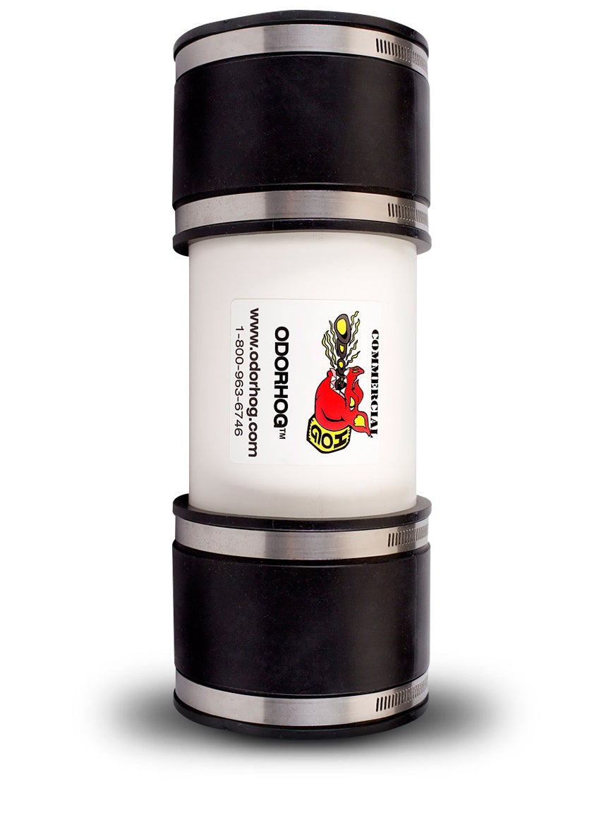 OdorHog Vent Stack Pipe Filter, PVC Inline Model Removes Outdoor