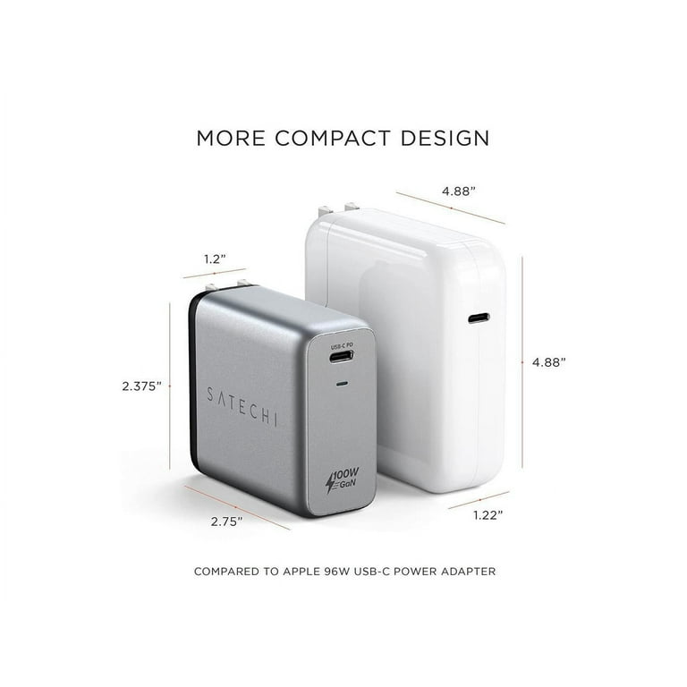 Chargeur compact 100W USB-C PD GAN Satechi Mac iPhone