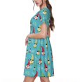 thumbnail image 2 of Vsdgher Gnomes Tenant des Fruits pour Femmes Été 2025 Décontracté Robes Midi Maxi Légères Manches Courtes Col Rond Robe de Plage, 2 of 6