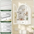 thumbnail image 4 of Medicine Cabinet with Tempered Glass Door, Arched Bathroom Wall Cabinet with Adjustable Shelf, for Kitchen, Living Room, Entryway, Laundry Room, Apartment, Office, Small Space, White, 4 of 9