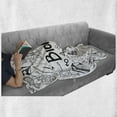 thumbnail image 6 of Biology Soft Flannel Fleece Blanket, Doodle Hand-writing Elements School Education Molecules Bacteria Chemistry Lab, Cozy Plush for Indoor and Outdoor Use, 50" x 70", Black and White, by Ambesonne, 6 of 6