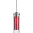 thumbnail image 1 of Dainolite Single Pendant with Red Sleeve in Polished Chrome, 1 of 1