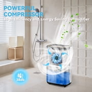 Patiosunny 15-Pint (DOE) Multi-Function Dehumidifier, 5000 Sq.Ft Coverage Area with 3 Modes, 180 OZ Water Tank/24H-Timer/Drain Hose/Child lock, for Bedroom /Office/Laundry Room