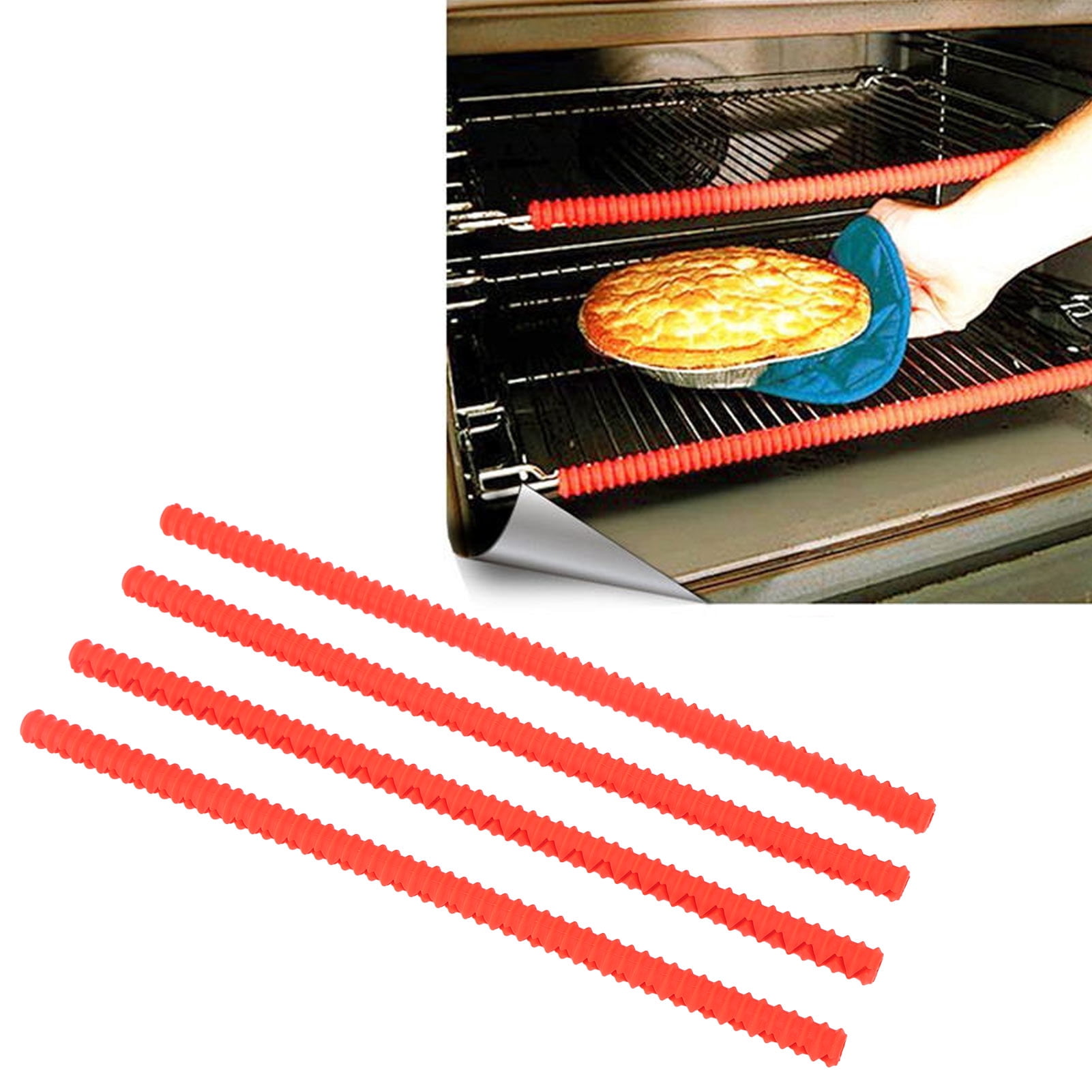 Protections Silicone Pour Grilles De Four - Lot De 2 - Résistantes à La Chaleur, Lavables Au Lave-vaisselle - Rouge - 9