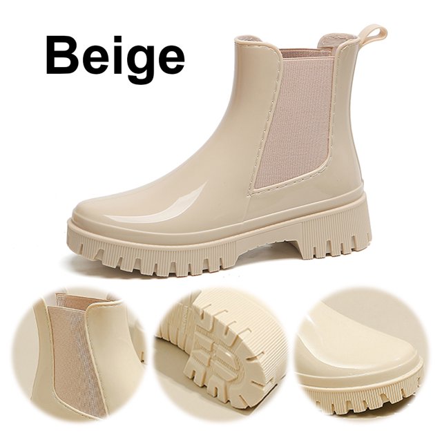 Zapatos Lluvia Al Tobillo Botas Chelsea Aire Libre Goma Antideslizantes para Mujer